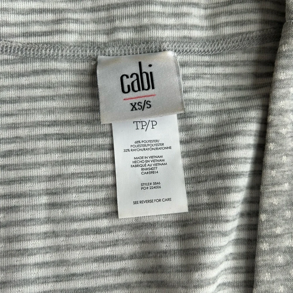 CAbi Cape Women's‎ Gray White Stripe Polka Dot ATC XS/S #5846